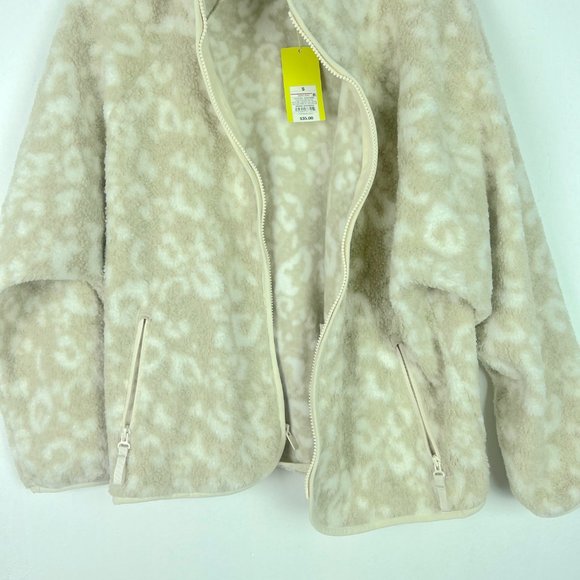 NWT All In Motion Sherpa Jacket Beige Leopard Size Small S NEW - Picture 6 of 13